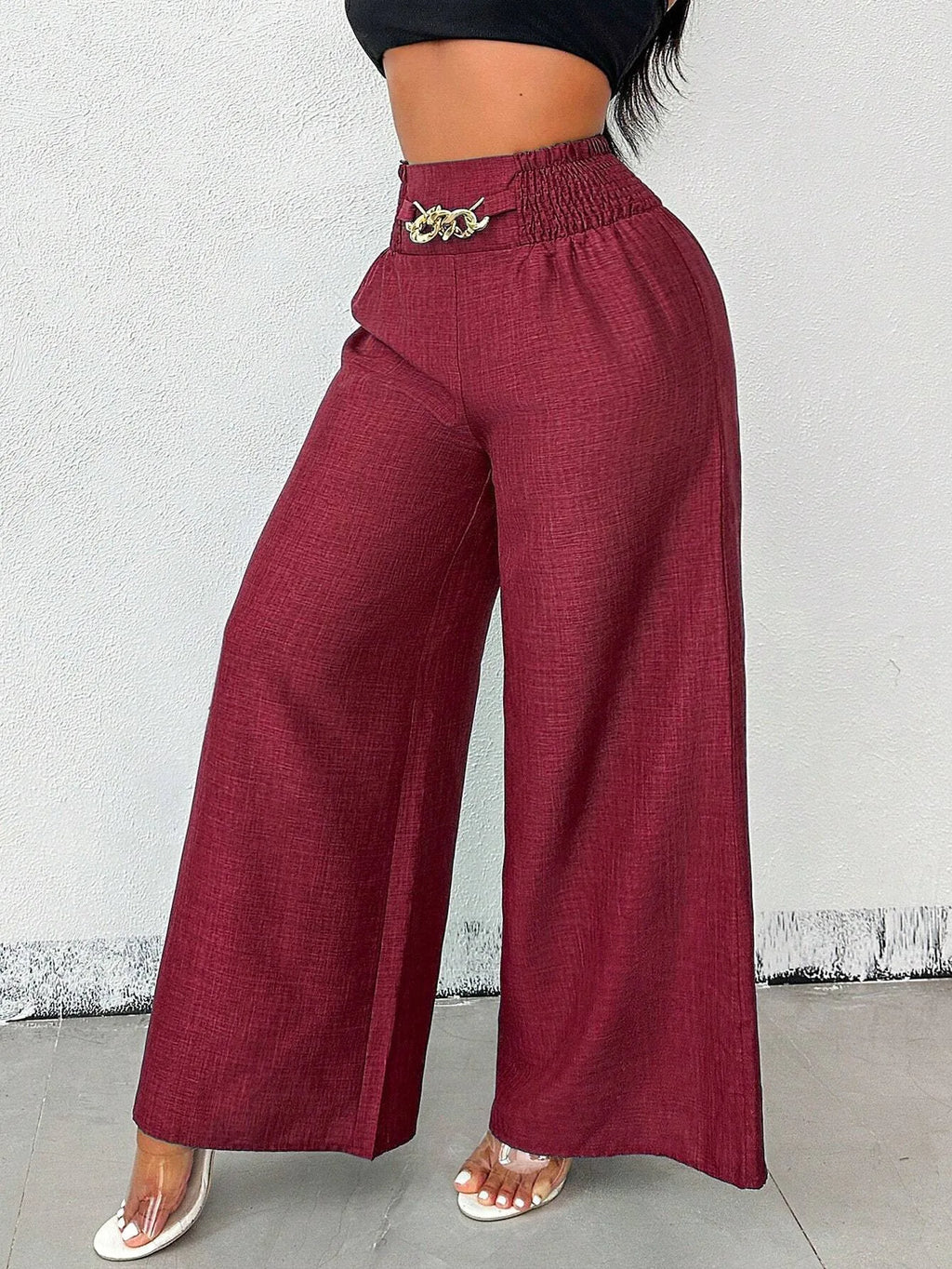Elegant Solid Wide Leg Pants Fashion