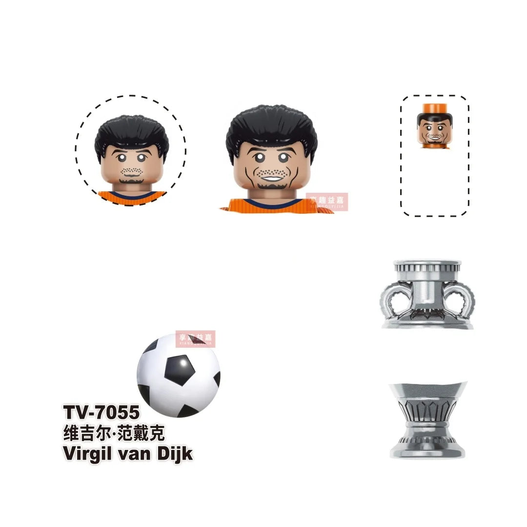 2026 NEW World Famous Football Players Figurine Messi Ronaldo Neymar Lewandowski Mini Action Building Block Model Toy Kids Gifts