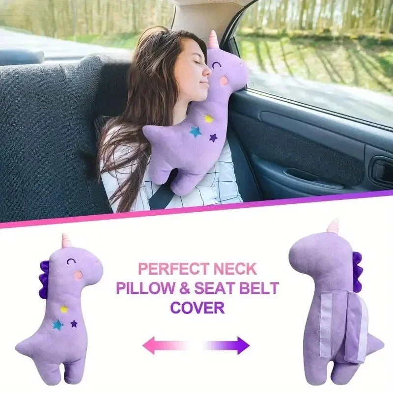 Car Safety Belt Cover Baby Seat Belt Protector Neck Cushion Sleeping Head Support Unicorn Cute Pillow Belt For Children Girl Boy