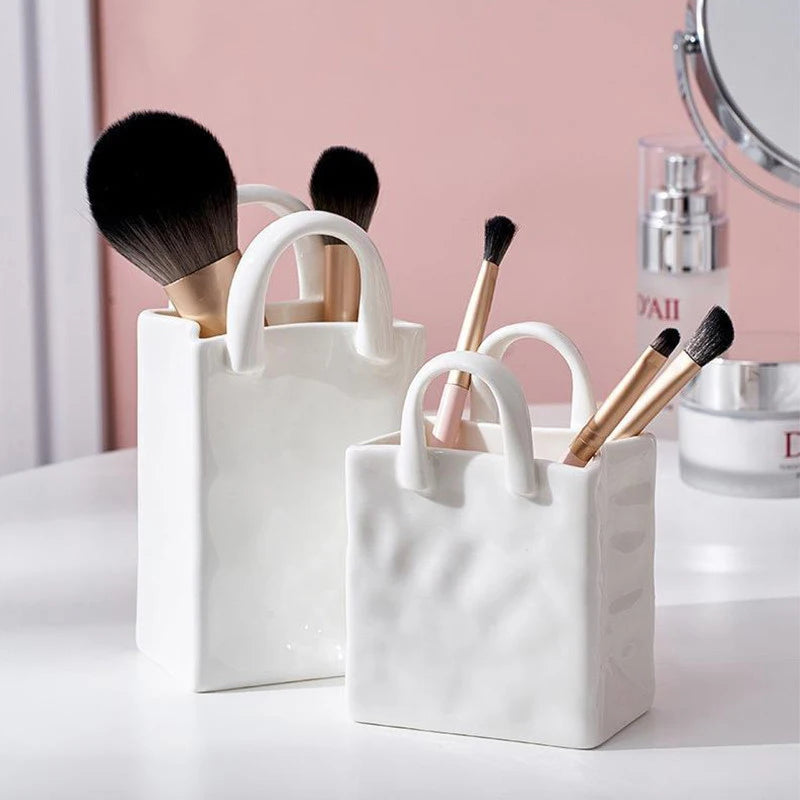Handbag Shape Vase Modern Decorative White Vase