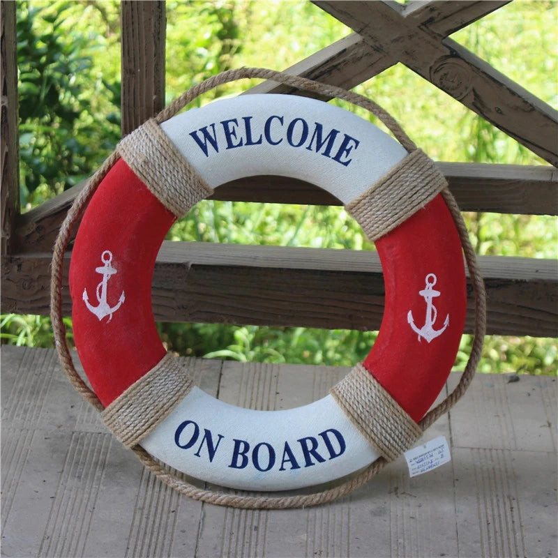 Mediterranean Style Foam Lifebuoy Hanging Tire Decoration Bar Window Background Wall Decoration Wall