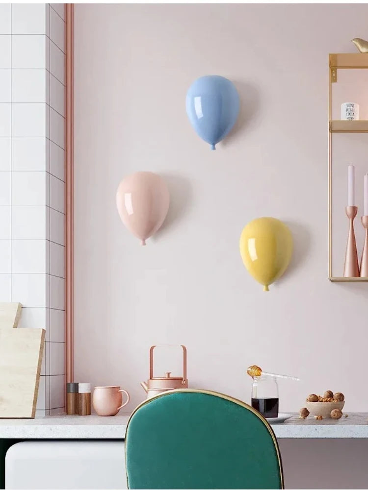 Modern Home Background Wall Children's Room Lovely Cartoon Stereoscopic Creative Ceramics Balloon Wall Hanging Wall Decoration
