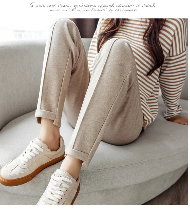 Woolen Pants Women's Harem Pencil Pants High Waist Casual Suit Pants Office Lady Women Trousers Hot Sale