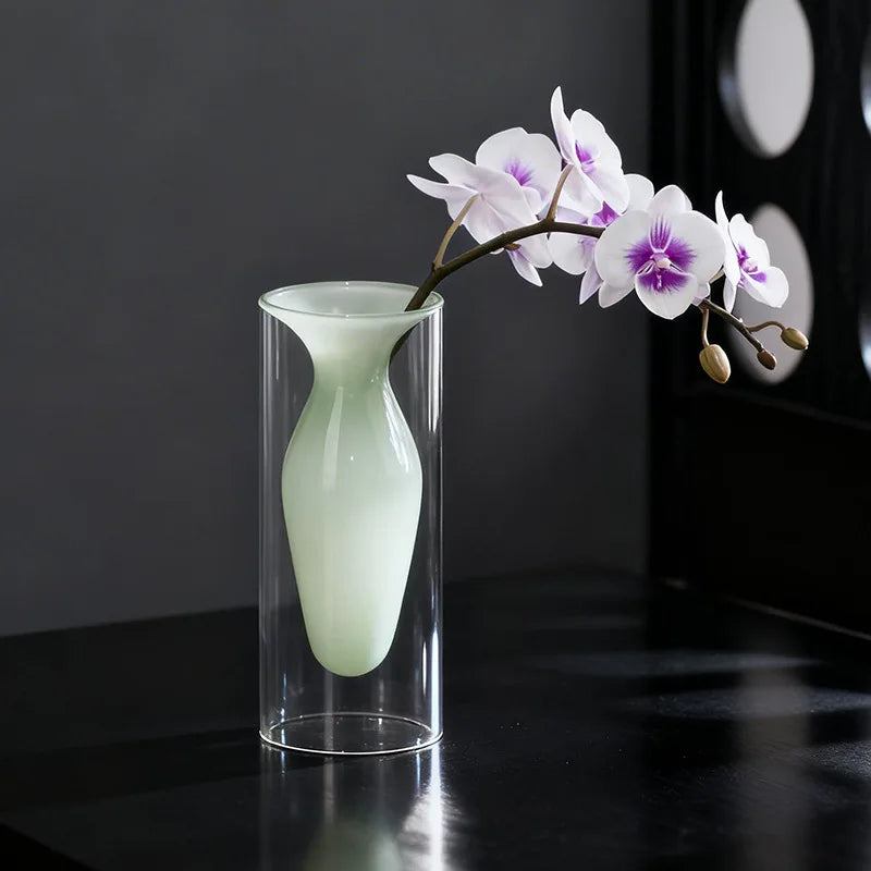 Modern Double-layer Transparent Glass Vase
