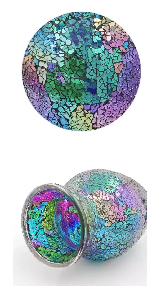 Bohemian Mosaic Glass Vases