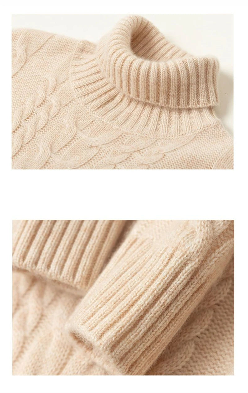 Street Turtleneck Sweater Women 2023 Autumn Winter Long Sleeve Cashmere Female Knitted Pullover Loose Lady Thicken Knitwear