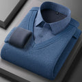 Men's long-sleeved shirt with wool, fleece, thickened, warm, casual, comfortable in winter, versatile and of high quality