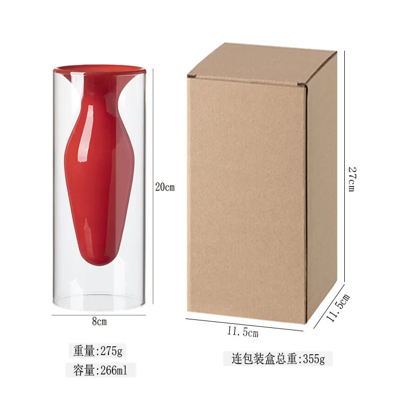Modern Double-layer Transparent Glass Vase