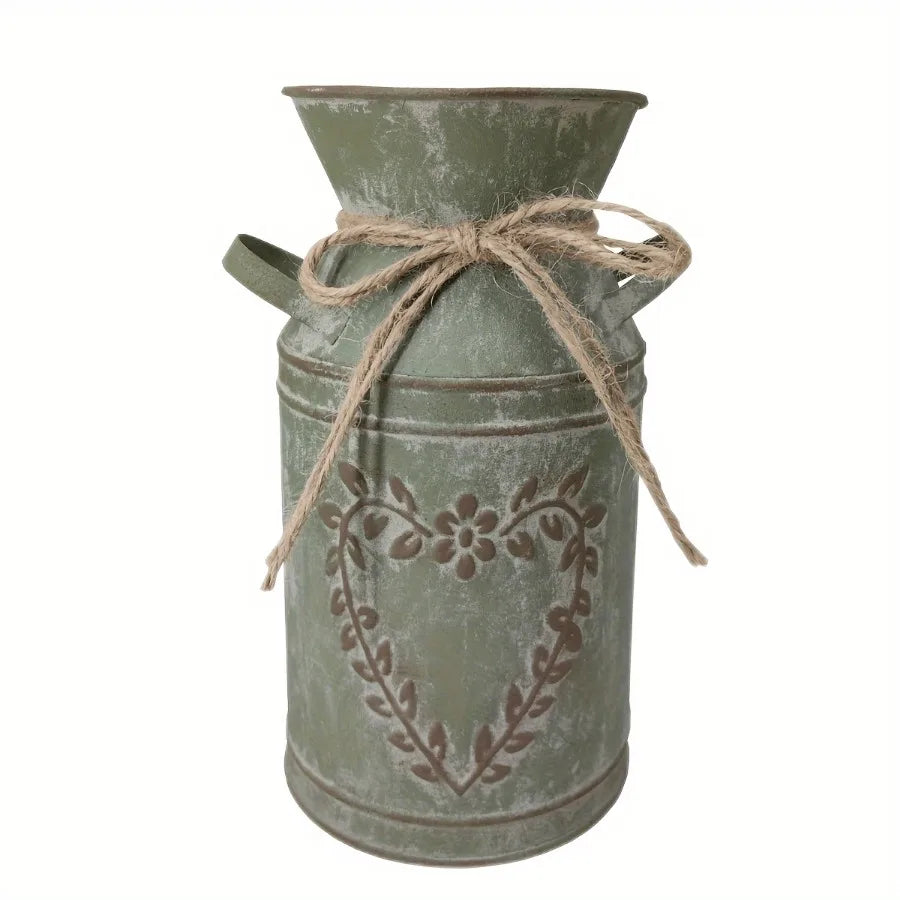 Vintage Metal Ribbon Countryside Bow- Freestanding Decorative Vase