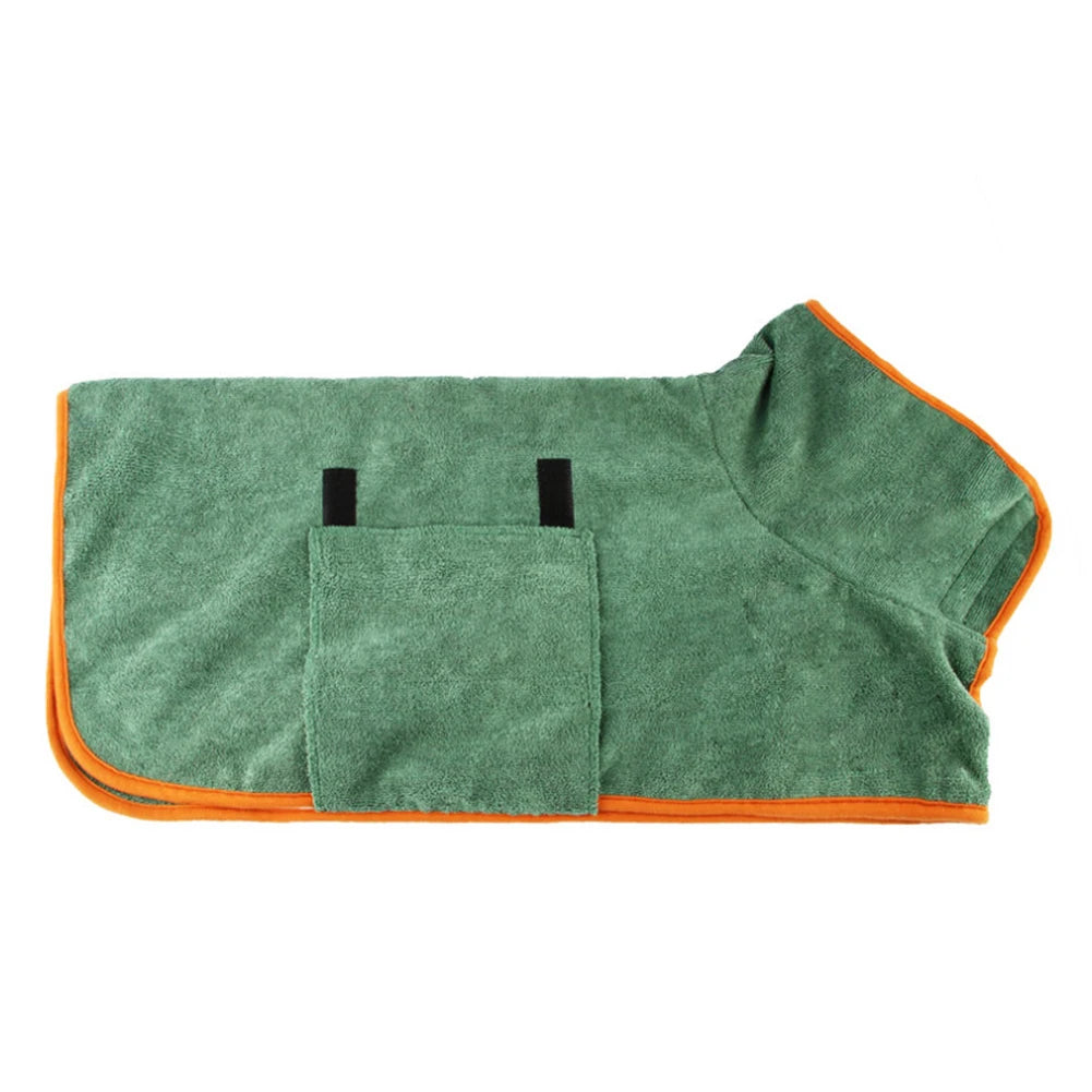 Dog Bathrobe Towel Pet Drying Coat Clothes Adjustable Pet Towel For Large Medium Small Dogs Cat Microfiber Absorbent Beach Towel