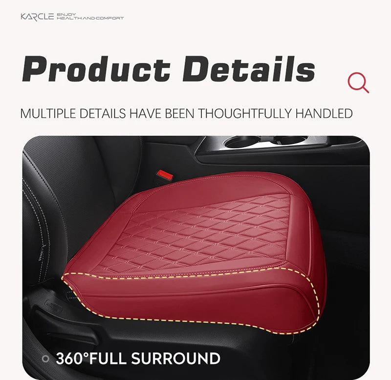 Universal 1PCS Nappa Leather Car Seat Cover Wrap Around Bottom Seat Cushion Waterproof Durable Car Seat Protector Auto Accessory
