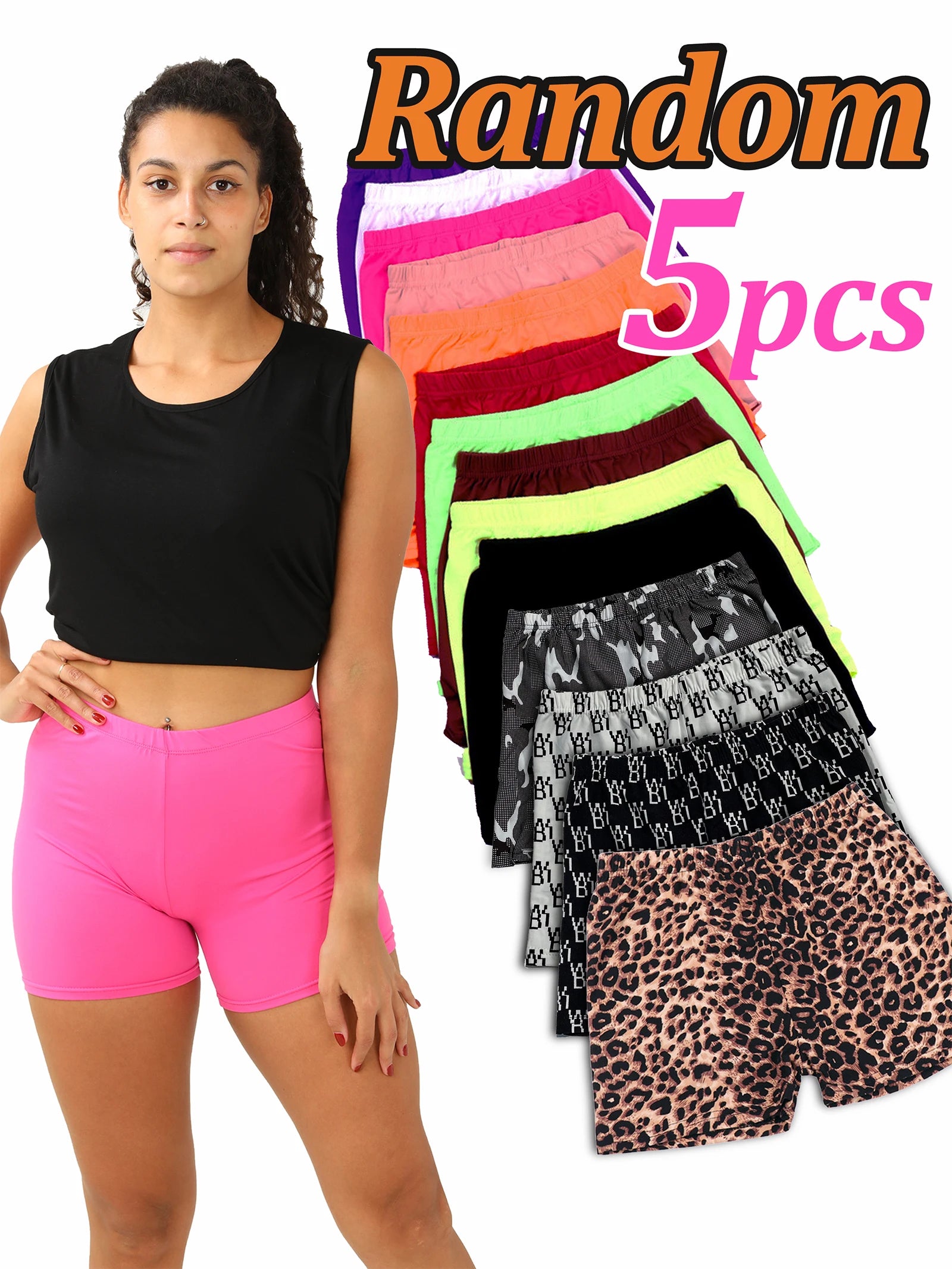 Women's Biker Shorts – Stretchy Summer Short Leggings Mix Colors