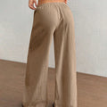 Womens Low Rise Palazzo Pants Casual Straight Long Pants Comfy Breathable Lounge Dressy Travel Vacation Beach Slacks