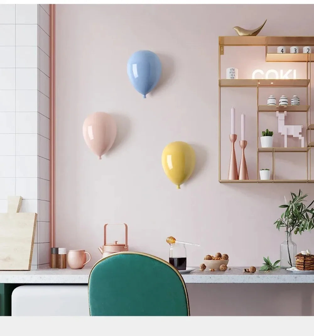 Modern Home Background Wall Children's Room Lovely Cartoon Stereoscopic Creative Ceramics Balloon Wall Hanging Wall Decoration