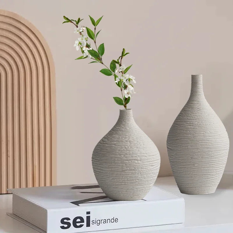 White Ceramic Vase Decoration for Home