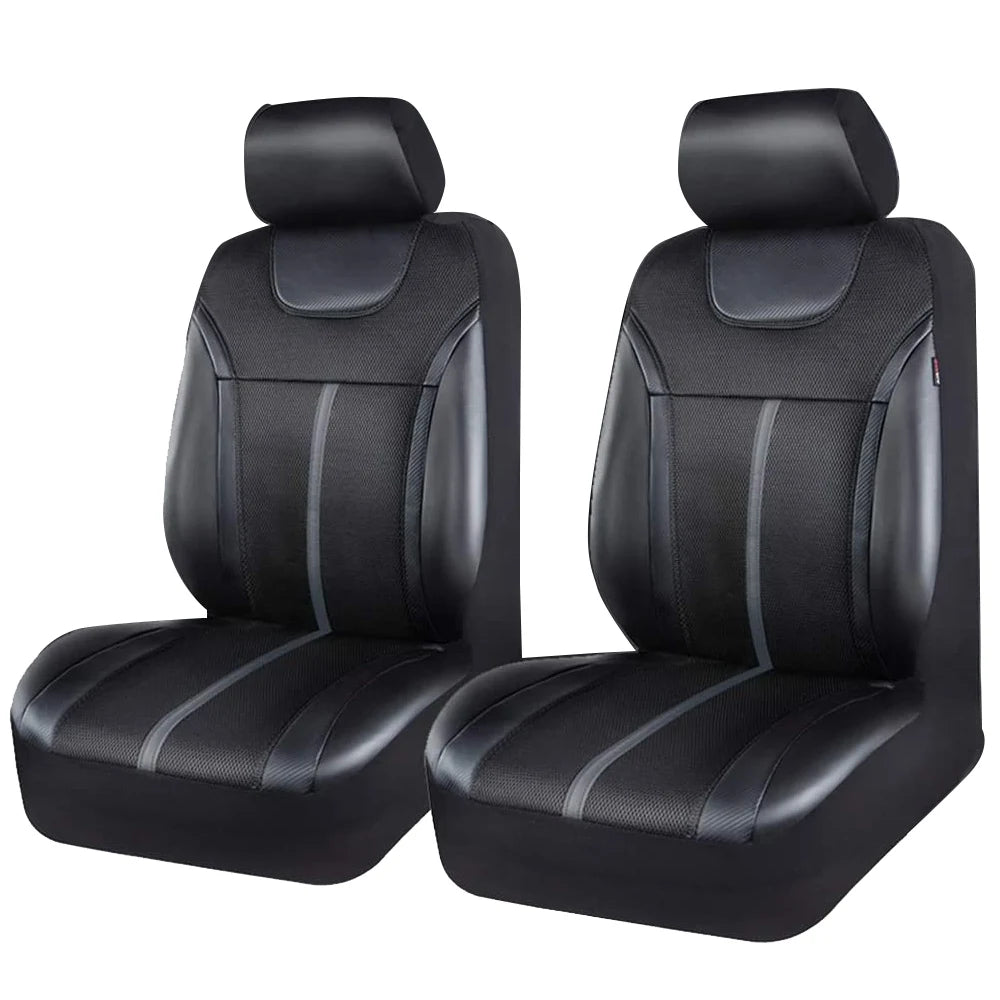 Universal Leather and Mesh Fabric Car Seat Covers Leather Set Fit For Most Car SUV Truck Van Car Accessories Interior