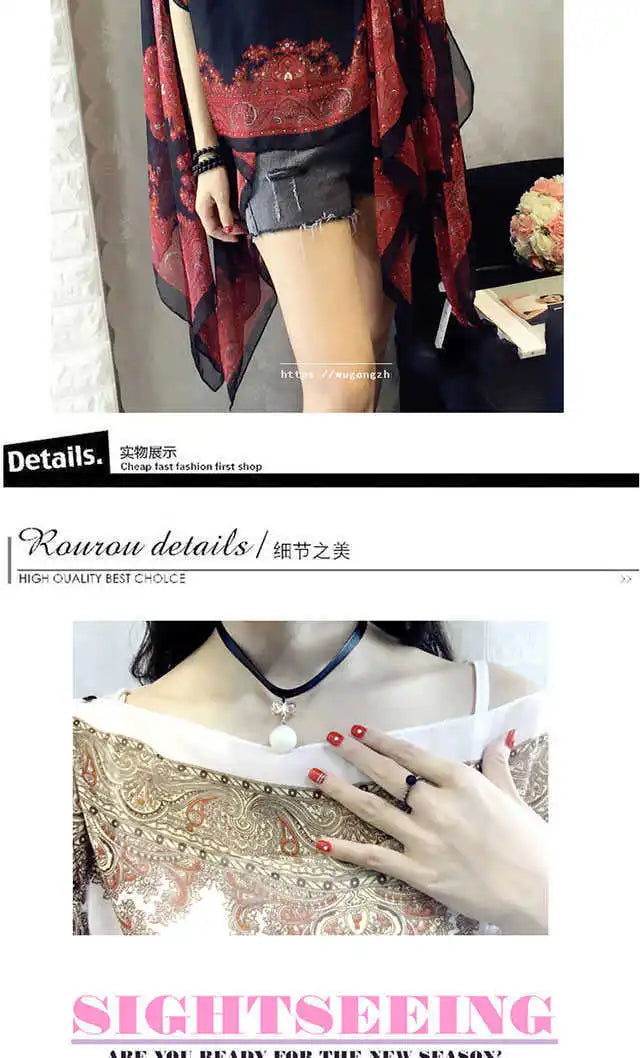 Fashion Woman Scarf Shawl Beach Cover-Ups Blouses Sun Protection Cardigan Summer Beach Holiday Cardigan Women Long Blouses Tops