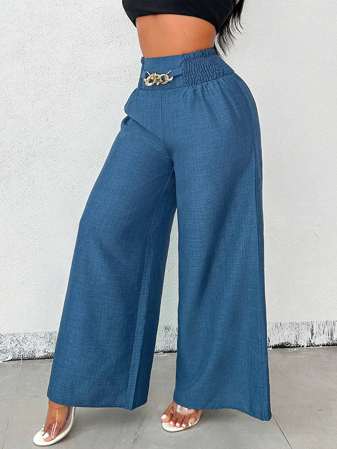 Elegant Solid Wide Leg Pants Fashion