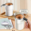 Digital temperature automatic stirring cup, automatic magnetic self stirring coffee cup with temperature display function,