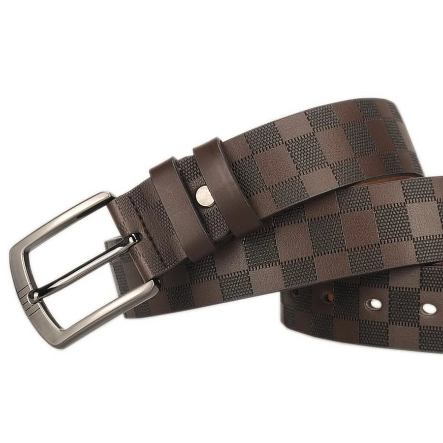 Pin Buckle Belt for Men Famous Brand Business Belt Men Genuine Leather Waist Straps Black Brown Male Jeans Belts Luxury Designer
