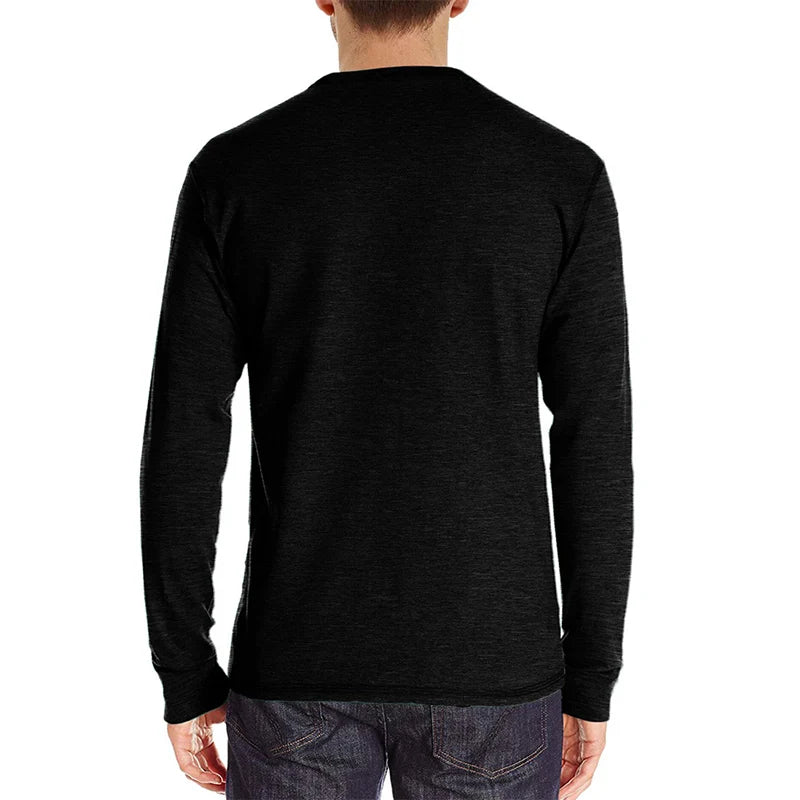 Men Fashion Casual T-Shirts Long Sleeve Tops For Man Soild O Neck Shirts Elastic Gym T Shirt Soccer Tees Streetwear Man Clothing