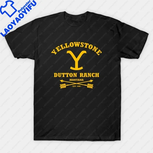 Yellowstone Dutton Ranch T Shirt TV Shows Tshirts Cool Western Cowboy Graphic Tshirt Men Oversized Shirt Ropa Hombre Camisetas