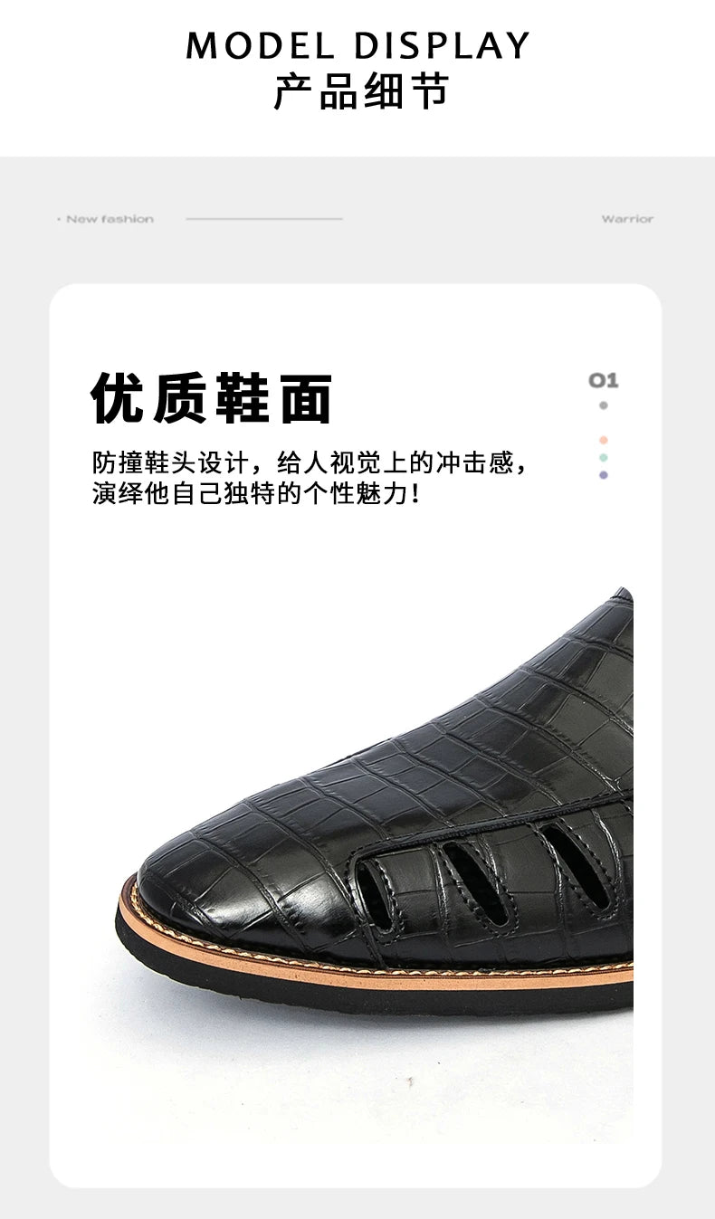 Summer New Sandals Comfortable, Lightweight, Personalized, Handsome, Fashionable, Popular, One Step Men's Leather Shoes