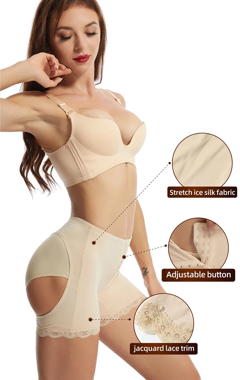Women Butt Lifter Panties Body Shaper Buttock Open Booty Shorts Underwear Tummy Control Hip Enhancer Shapewear Ass Push Up Panty