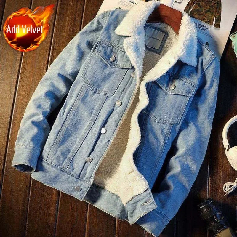 Men's Denim Jacket Padded Winter 2025 Autumn Warm Designer In Lowest Price Male Jean Coats Low Cost Cheap Stylish Fast Delvery