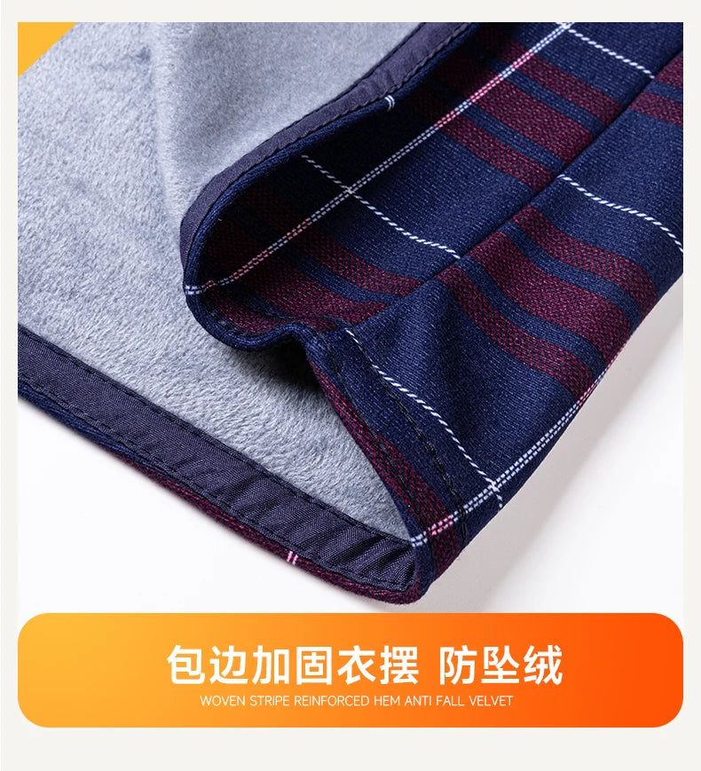 Winter Warm Men's Plaid Shirts Thickened Flannel Casual Menswear Long Sleeve Plus Size Office Workwear Casual Male Check Shirts