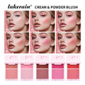 Cream & Powder Blush Matte 5Colors Dewy Rosy Blush Makeup Pan Long-lasting Wearing High Pigment Natural Matte Blush Cosmtics