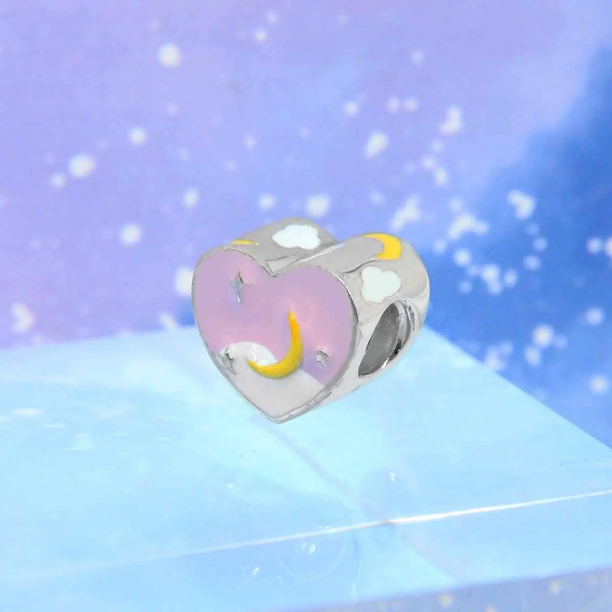 925 Sterling Silver House Star Moon Colorful Heart Pendans Beads Diy Fit Original Pendant Charm Bracelet Necklace Women Jewelry