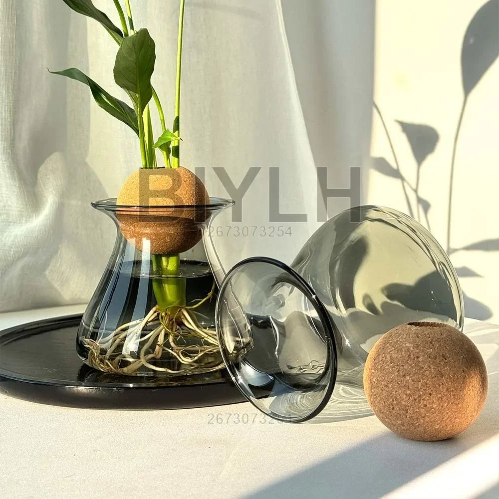Transparent Hydroponic Plant Flower Arrangement Small Vase Tabletop Decor Ornaments