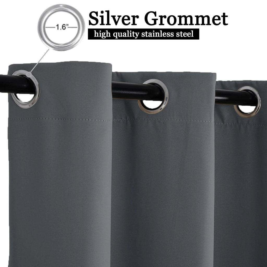 Patio Outdoor Curtain Waterproof Thermal Insulated Double Grommets Sun Block Windproof Window Curtains For Garden Drapes Porch