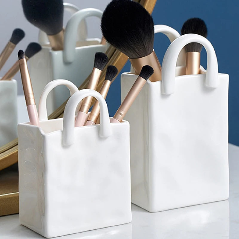 Handbag Shape Vase Modern Decorative White Vase