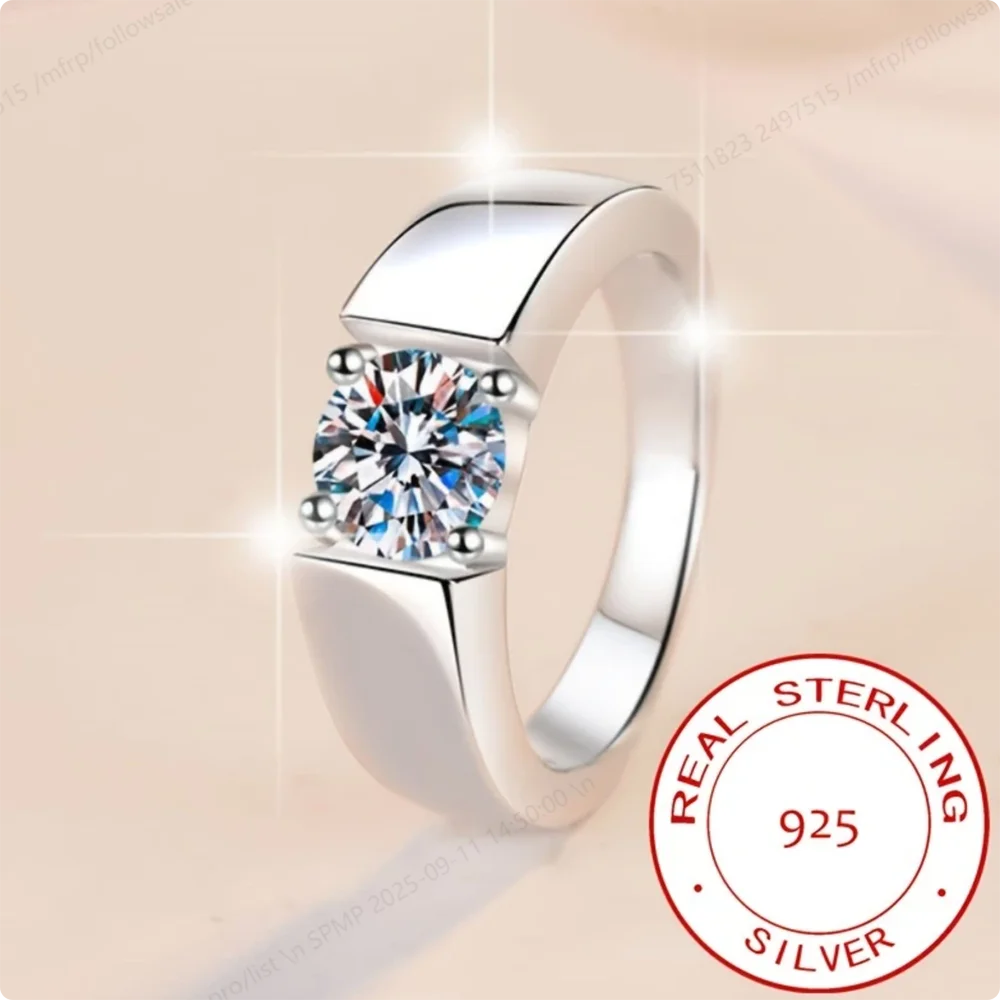 Luxurious 925 Sterling Silver 6-10# Exquisite Zircon Ring Women'S Fashion Wedding Gift Jewelry Accessories