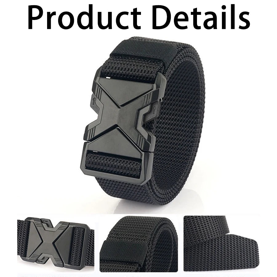 Men's belt buckle, woven lightweight and breathable, multi-functional outdoor casual and versatile commuting belt for men