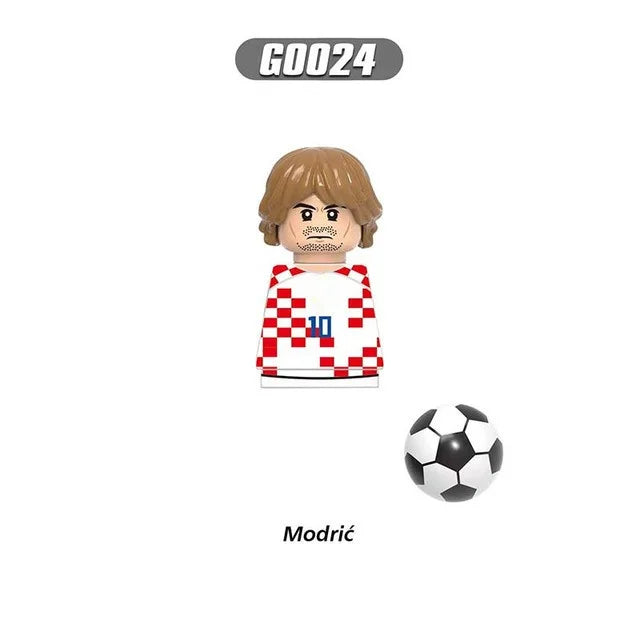 World Famous Football Players Figurine Messi Ronaldo Neymar Lewandowski Mini Action Building Block Model Toy Kids Gifts