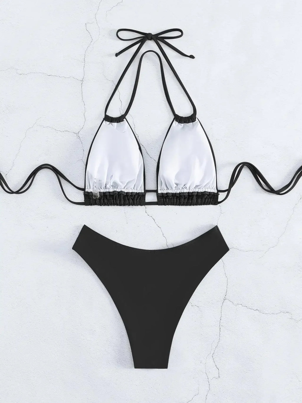 Plus Size Beach Bikini Black Sexy Halter Bikini Push Up Swimsuit 2 Piece Bikini Sets Summer Women Swimwear Bathing Suits