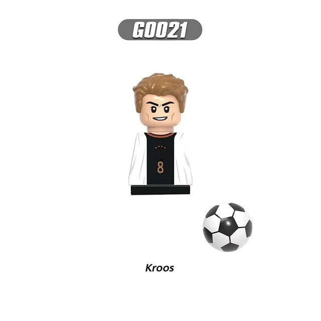 World Famous Football Players Figurine Messi Ronaldo Neymar Lewandowski Mini Action Building Block Model Toy Kids Gifts