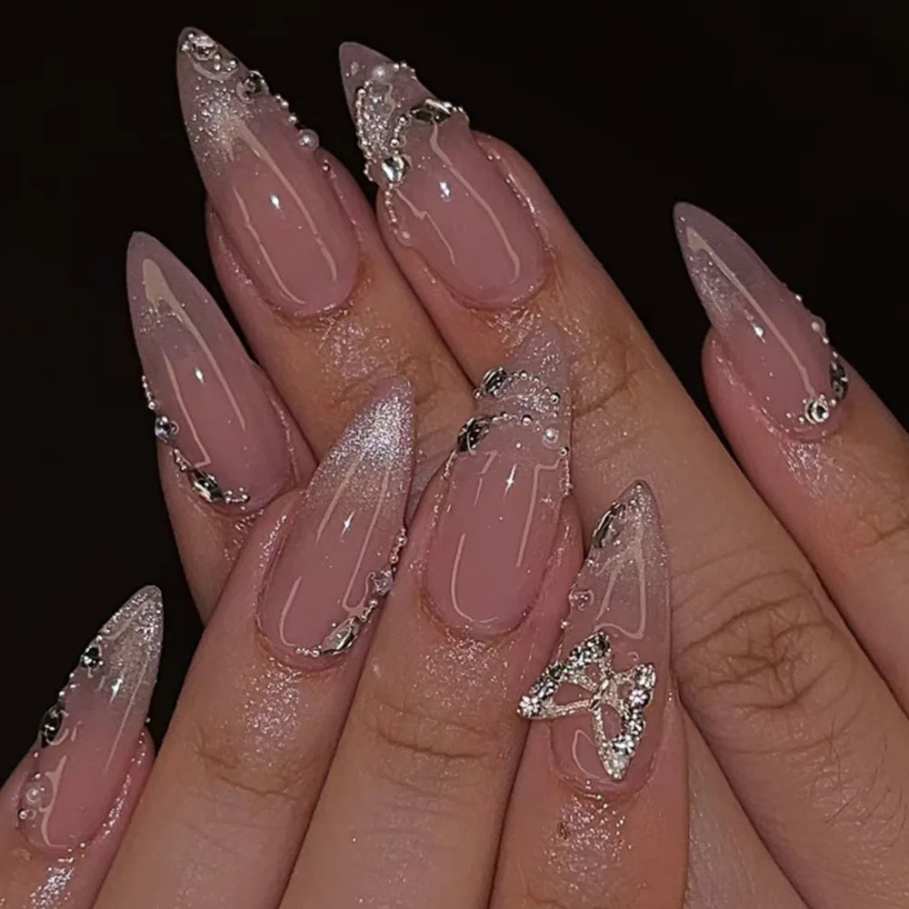 Autumn Matte Press-On Nails | 24pcs Rose Leaf Almond | Full Cover Acrylic Nail Tips with Glue