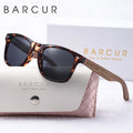 BARCUR Natural Wood Polarized PC Oval Women’s Sunglasses Dark Luxury Texture Wooden Mirror Legs UVA/UVB Protection Stylish Fashion Women's Sunglasses for Summer