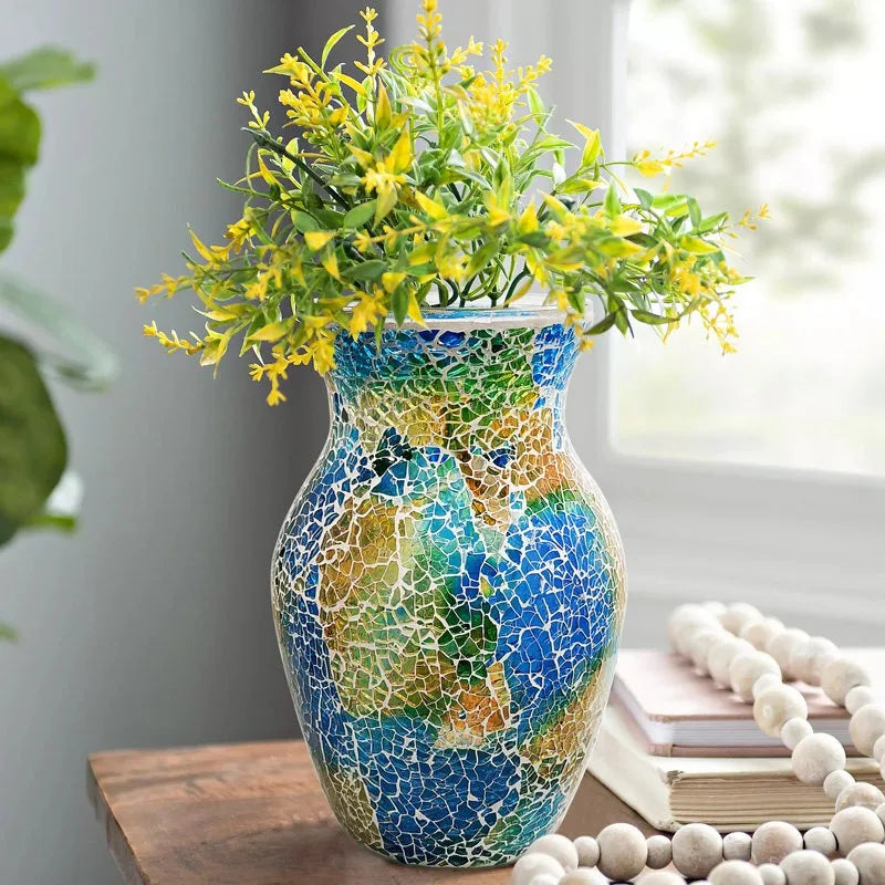 Bohemian Mosaic Glass Vases
