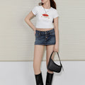Ladies Denim Skirts with Stylish Side Buttons and Slit Detailing Solid Color Mini Skirt for Summer Fashion and Streetwear