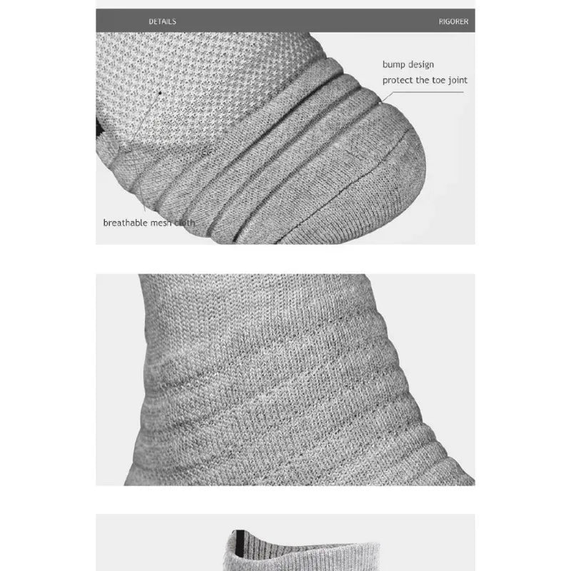 3 Pairs Breathable Mesh Athletic Terry Socks Cushioned Moisture-managing and Durable Reduces Foot for Running Hiking & Sports