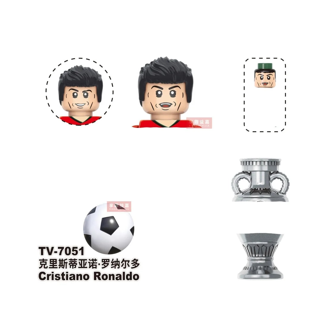 2026 NEW World Famous Football Players Figurine Messi Ronaldo Neymar Lewandowski Mini Action Building Block Model Toy Kids Gifts