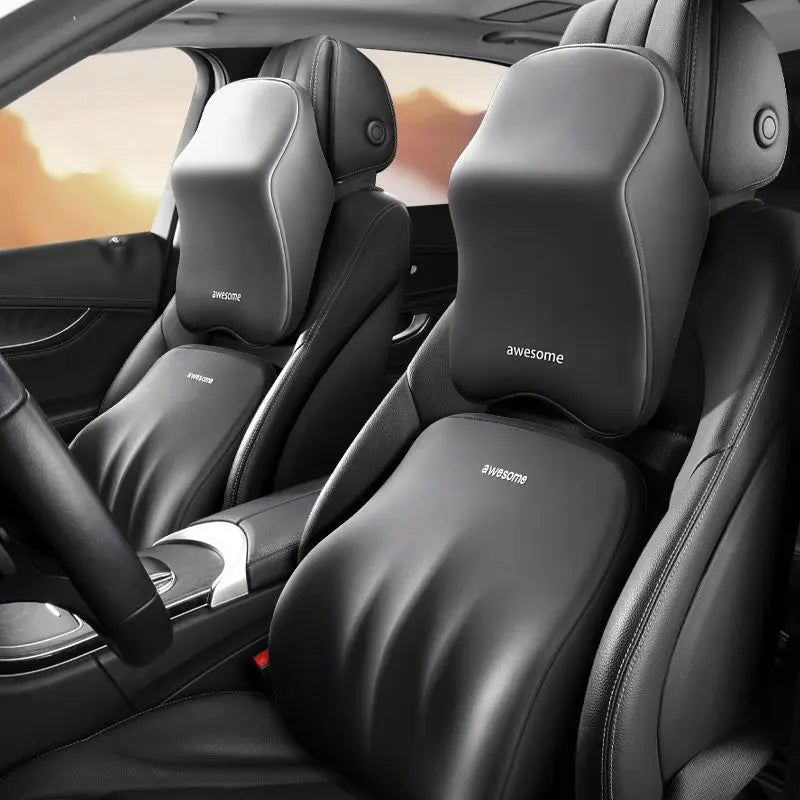 Car Lumbar Back Support Headrest Neck Pillow Memory Foam Lumbar Pillow Universal Soft Neck Pillows Cushion Car Seat Cushion