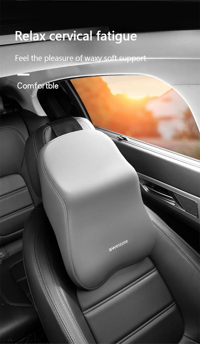 Car Lumbar Back Support Headrest Neck Pillow Memory Foam Lumbar Pillow Universal Soft Neck Pillows Cushion Car Seat Cushion