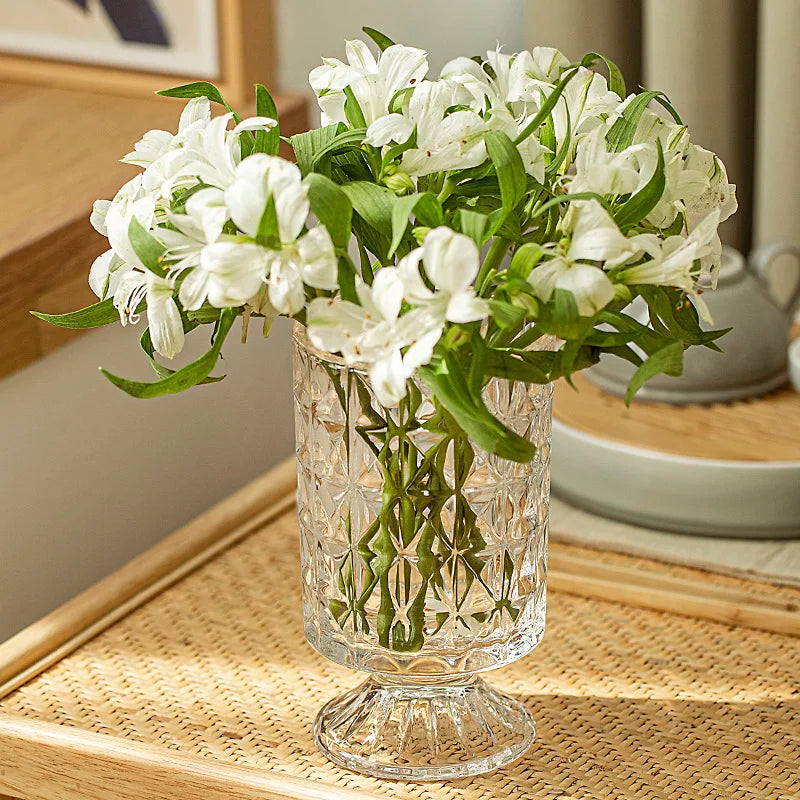 Embossed Vase Glass Crystal Net Red French High-quality