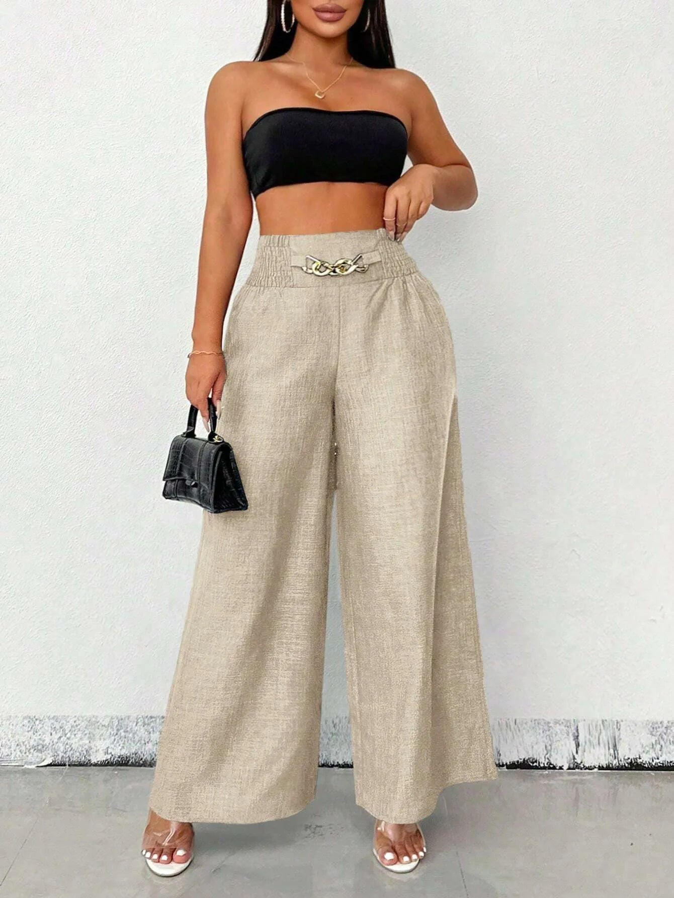 Elegant Solid Wide Leg Pants Fashion